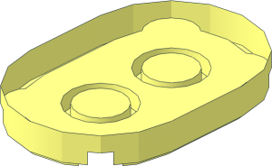 ~Tile  2 x  3 with Rounded Ends without Top Face