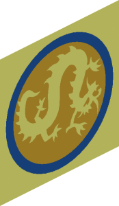 ~Flag  2 x  2 with Black Dragon on Golden Circle Pattern - One Side