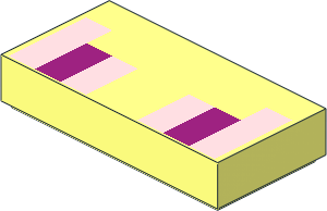 Tile  1 x  2 with and Purple and Bright Pink Squares Pattern