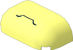 Brick  2 x  4 with Triple Curved Top with Black Squiggly Line Pattern