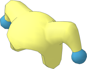 Minifig Jester's Cap with Dark Azure Poms Pattern