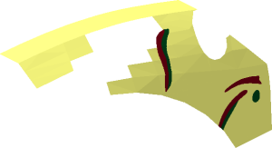 ~Technic Panel 15 x  2 x  5 Mudguard Arched with Rounded Top Dark Red / Dark Green Spots and Markings Half Pattern