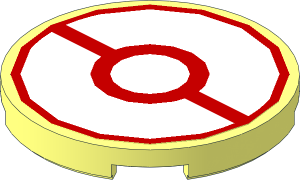 Tile  3 x  3 Round with Pokémon Center Logo on Red Background Sticker