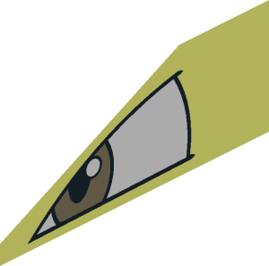 ~Slope Brick 33 3 x 1 with Slanted White and Dark Tan Eye on Left Side Pattern - Print only