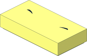 Tile  1 x  2 with Black Nostrils Pattern