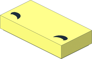 Tile  1 x  2 with Black Nostrils on Bottom Pattern