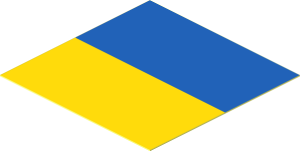 Sticker  1.8 x  1.8 with Blue and Yellow Rectangle Flag