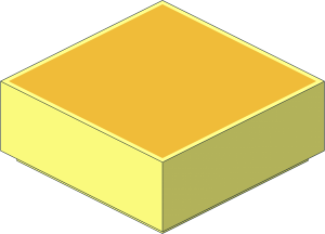 Tile  1 x  1 with Metallic Gold Square Pattern