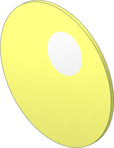 Minifig Shield Round Bowed with White Dot on Right Side Pattern