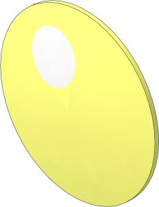 Minifig Shield Round Bowed with White Dot on Left Side Pattern