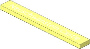 Tile  1 x  8 with "Neuschwanstein Castle" Pattern