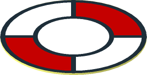 =Sticker  0.9 x  0.9 Round with Lifepreserver