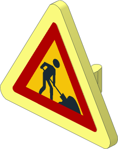 Roadsign Clip-on  2.2 x  2.667 Triangular with Worker and 1 Pile Sticker