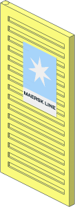 Window  1 x  3 x  5 Shutter with Maersk Line Logo Left Sticker