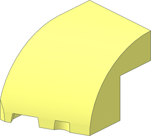 Slope Brick Curved  3 x  2 x  1.667 with Cutout Right