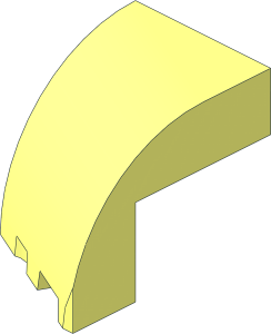 Slope Brick Curved  3 x  2 x  1.667 with Cutout Left