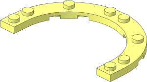 Plate  8 x  5 Round with  6 x  4 Semicircular Cutout