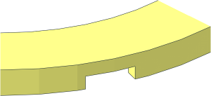 ~Plate  8 x  5 Round with  6 x  4 Semicircular Cutout  - 1/8 Ring