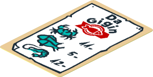 Sticker  2.8 x  1.8 with "Da Gigin" and Price List for Fish