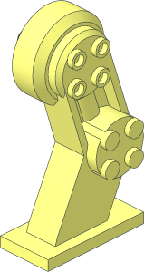 Figure Leg Mecha  2 x  4 x  6.333 Left with Black Friction Pin Pattern