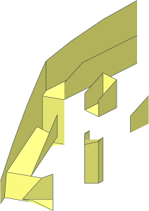 ~Slope Brick Curved  2 x  2 with Two Cutouts Half