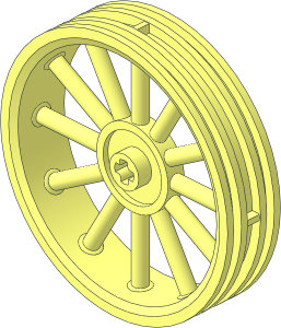 Wheel Rim 13 x 56 with 12 Spokes and Axlehole