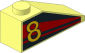 Slope Brick 33  3 x  1 with Yellow "8" on Red Stripes Right Sticker