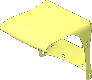 Sheet Fabric Vehicle Roof with Folds and Back Window (Formed)