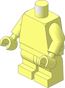 Minifig Body SMART Tag with Arms, Hands and Medium Legs with Metallic Silver SMART Logo on Back Pattern