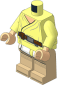 Minifig Body SMART Tag with Arms, Hands and Legs with SW Luke Skywalker Tunic and Belt Pattern