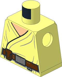 Minifig Torso SMART Play Tag with SW Luke Skywalker Tunic and Belt Pattern