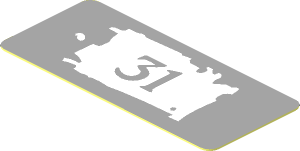 Sticker  0.8 x  1.8 with "31" on House Number Plate