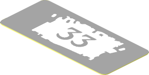 Sticker  0.8 x  1.8 with "33" on House Number Plate