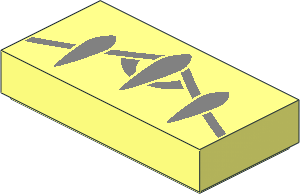 Tile  1 x  2 with Metallic Silver Claw Bracelet Pattern