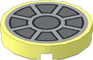 Tile  2 x  2 Round with Dark Bluish Grey Window Sticker