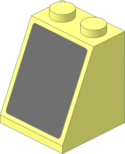 Slope Brick 65  2 x  2 x  2 with Centre Tube with Dark Bluish Grey Sticker