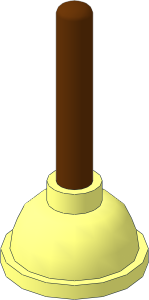 Minifig Plunger with Reddish Brown Handle Pattern