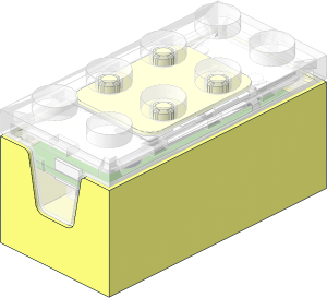 Electric Light and Sound Brick  4 x  2  x  1.667 SMART Play with Trans Clear Top