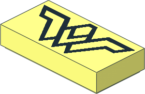 Tile  1 x  2 with Black Wonder Woman Logo Pattern