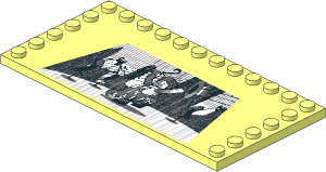 Plate  6 x 12 with 22 Studs on Three Edges with Movie Screen Sticker