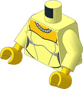 Minifig Torso with Arms and Hands with Wedding Dress and Necklace Pattern