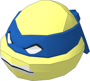 Minifig Head Ninja Turtle with Shadow Leonardo Angry Pattern