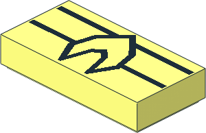 Tile  1 x  2 with Black Aquaman Logo Pattern