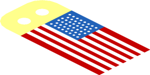 ~Sheet Plastic  1.7 x  3.6 Flag Surface with 46-State United States of America Pattern