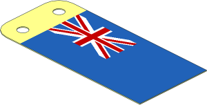 Sheet Plastic  4.8 x  5.3 Flag with United Kingdom Royal Navy Reserve Blue Ensign Pattern