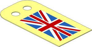 Sheet Plastic  1.7 x  3.4 Flag with United Kingdom Pattern