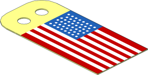 Sheet Plastic  1.7 x  3.6 Flag with 46-State United States of America Pattern