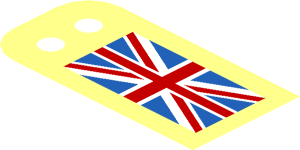 ~Sheet Plastic  1.7 x  3.4 Flag Surface with United Kingdom Pattern