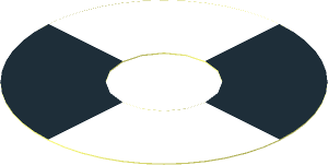 Sticker  2.8 x  2.8 Round with Black and White Alternating Sections