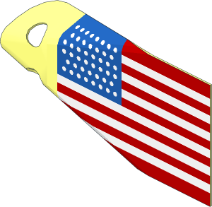 Sheet Plastic  1.7 x  3.6 Flag with 46-State United States of America Pattern (Formed)